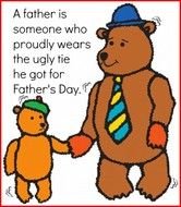 Teddy Bear Son And Father With Fathers Day Tie