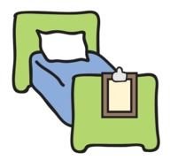 Clipart of single Hospital bed