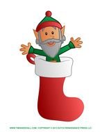 clipart of the elf in a sock