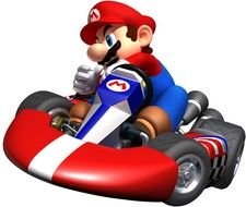 Mario on a race car