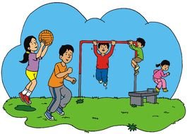 painted children on the playground