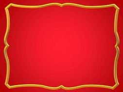 painted gold frame on a red background