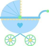 Cute vintage Blue Baby Carriage