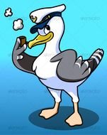 Sea Gull Captain Animals Characters