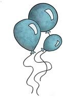 blue balloons on a white background