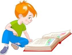Clip Art of the boy is reading