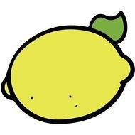 drawn lemon on the white background