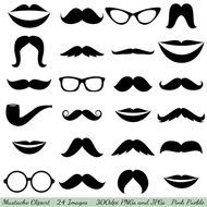 Mustache Glasses Lips Clip