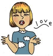 painted girl screaming the word love