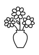 vase with three flowers as a clipart