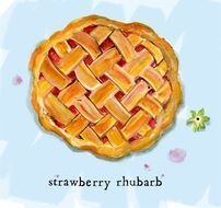 strawberry pie on a blue background