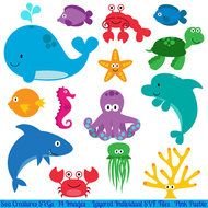 Sea Creatures Svgs Fish Ocean Animals Cutting Templates Commercial