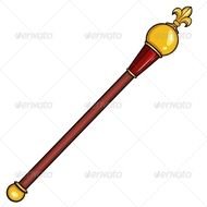 Vector Cartoon Royal Scepter Man Made Objects
