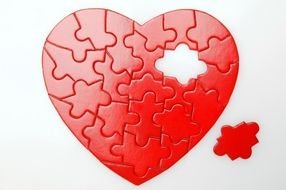red puzzle heart