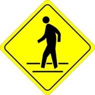 pedestrian warning sign