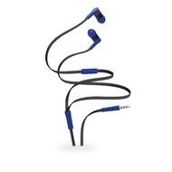 blue headphones on a white background