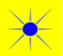 blue sun on the yellow background