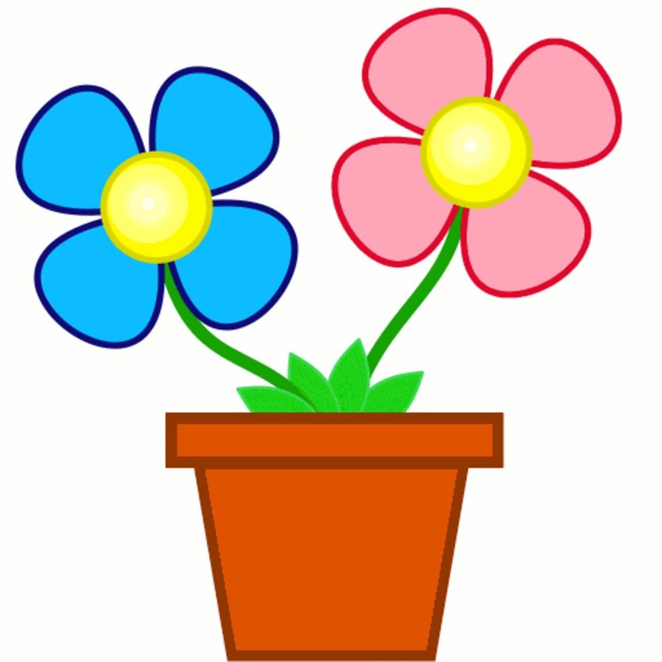 Cartoon Style Image Of Two Flowers One With Pink Petals The Other clipart