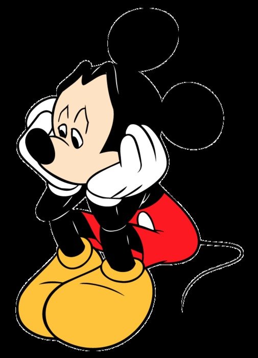 Ä°llustration of mickey Mouse in a dark
