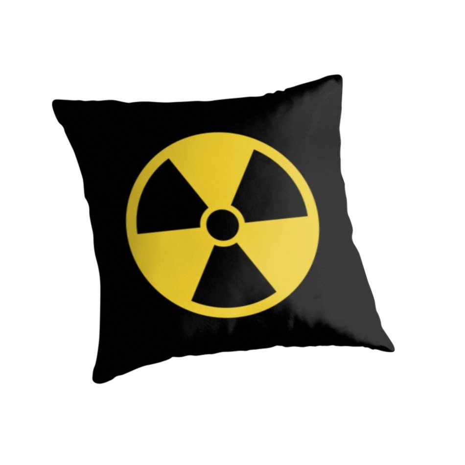 black pillow with a yellow badge as a picture for clipart