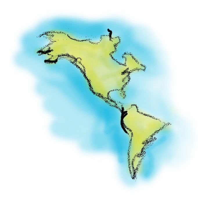 green map among the water as a graphic illustration
