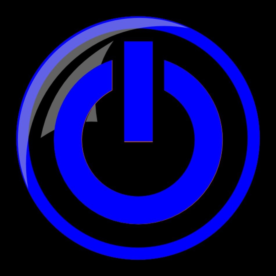 Blue Electricity Png Power Button
