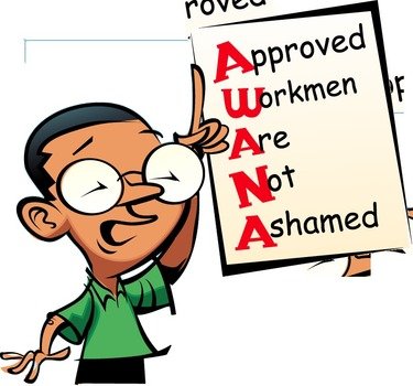 cartoon man in glases with poster