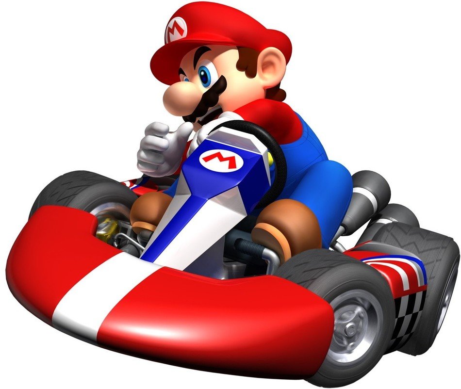 Mario on a race car