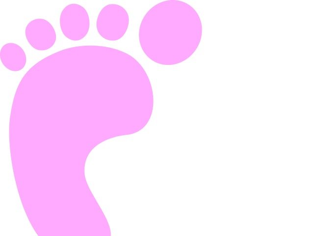 Pink Blue Baby Feet Footprint