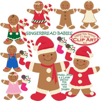 Baby 11 Piece Christmas Gingerbread Babies Set Cute