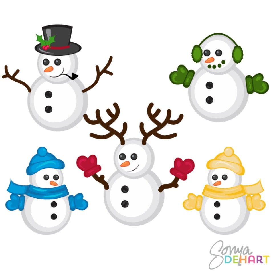 Vector Christmas Snowmen