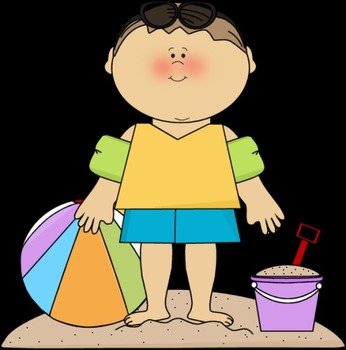 Boy At The Beach Image Wearing Tank Top clipart