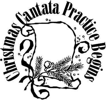 christmas cantata practice, vintage banner