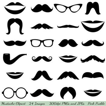 Mustache Glasses Lips Clip