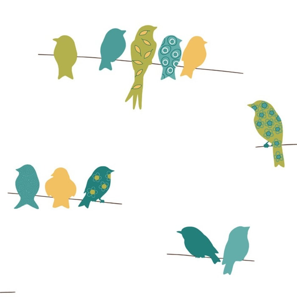 Bird On A Wire Wallpaper In Blue Https wwwjossandmaincom bird
