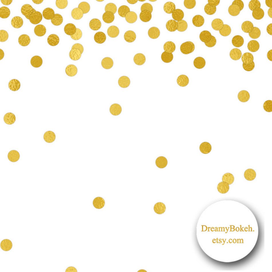 Gold Foil Confetti Digital Paper Frames Borders Small Circles 12x12