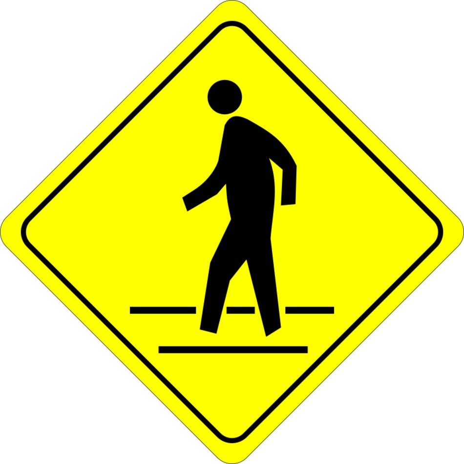 pedestrian warning sign