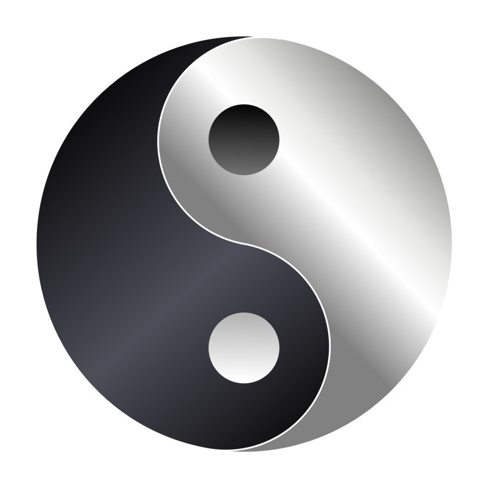 drawn shiny sign Yin and Yang