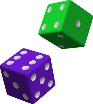 Green And Purple Dice At Clkercom Vector Online