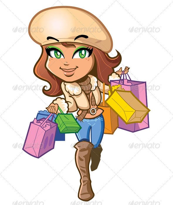 Animated Lady Shopping