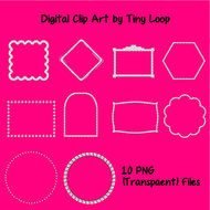 frames of different sizes on a pink background
