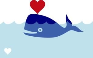 animated whale in love