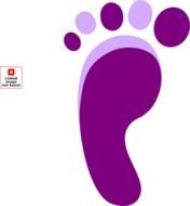 Purple Left Footprint At Clkercom Vector Online