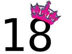 number 18 and pink crown drawing