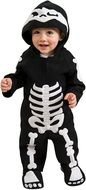 little boy in a suit with a skeleton