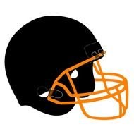 drawn black helmet on a white background