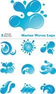 Clip art of Marine waves logo