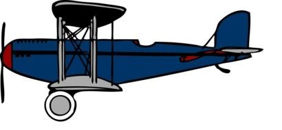 Blue Biplane With Red Wings