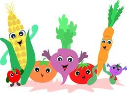 drawing cartoon vegetables