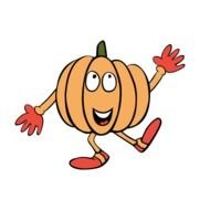 Clip Art Thanksgiving Pumpkin Excited Smiling Dancing Shoes Gloves